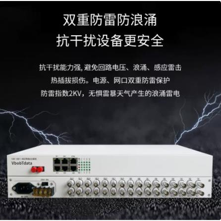 vbobtdata电信级16E1+千兆网络光端机+百兆网络1000M网络光端机PD