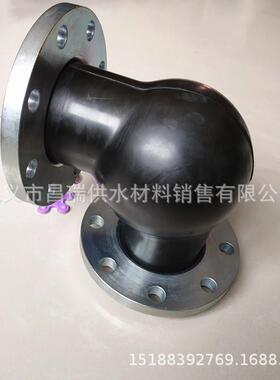 90度可曲挠橡胶弯头软接头 Q235B镀锌法兰式直角橡胶弯头DN100/80