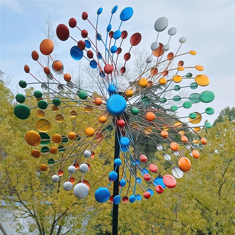 大风车户外花园庭院风车露台幼儿D园林装饰造景旋转铁艺风车摆件