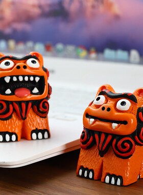 国潮创意可c爱狮子小摆件家居客厅酒柜架茶几办公室桌面装饰品礼