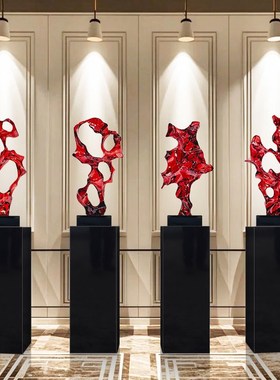 抽象玄关透明树脂摆件酒店大堂别墅会F所售楼部落地雕塑艺术装饰