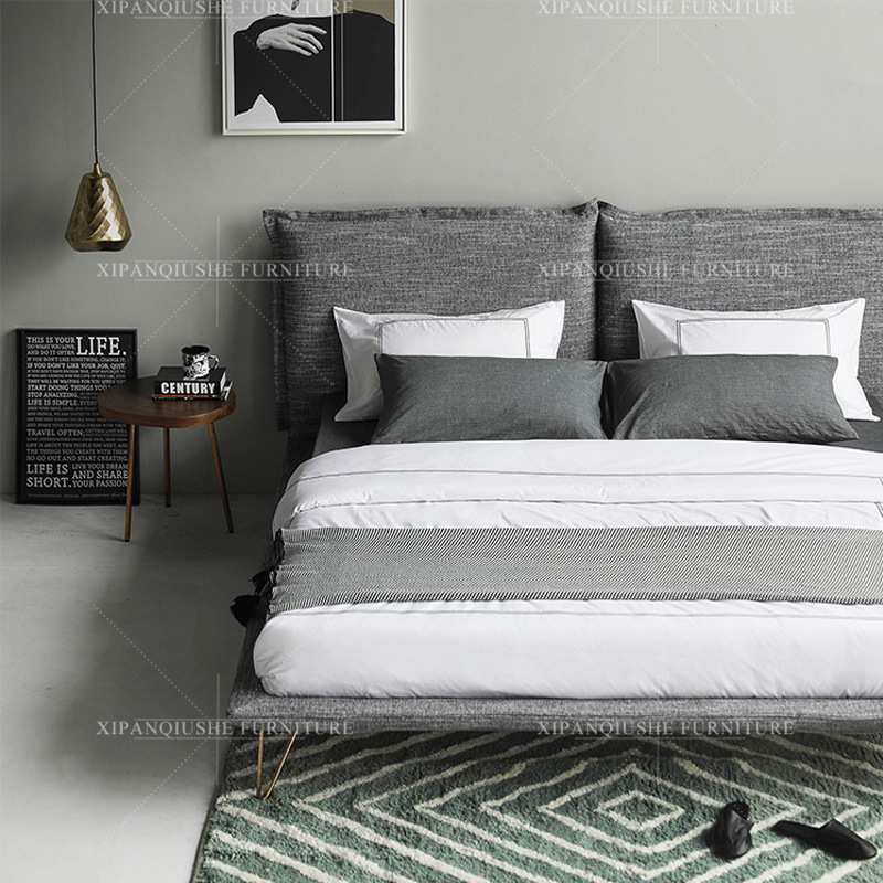 设计师布艺床意式风格现代简约北欧1.8m双人床小户型创意婚床主卧