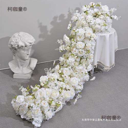 广千丰新款婚礼拖尾花排橱窗求婚布置花排婚庆拱门装饰长排麦太保