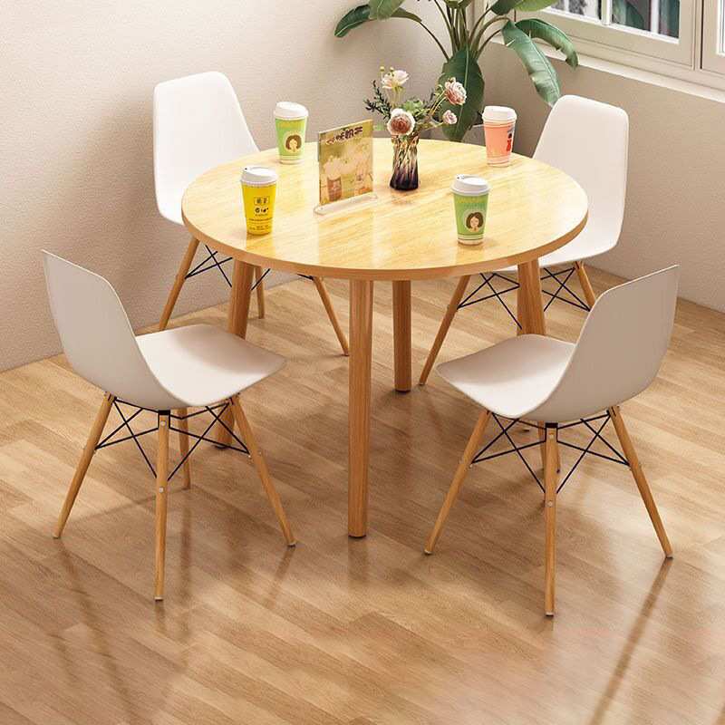 餐桌咖啡奶茶店桌吃饭桌子家用北欧商用圆桌洽谈桌阳台茶桌会议桌