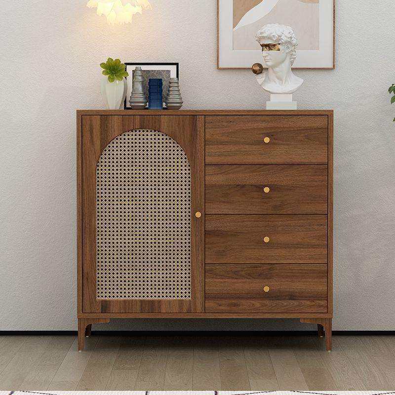 藤编餐边柜现代简约储物置物柜客厅茶水酒柜玄关柜宅寂风黑色柜子,电子元器件市场,其它元器件,淘宝优惠券,粉丝福利购,淘宝优惠卷