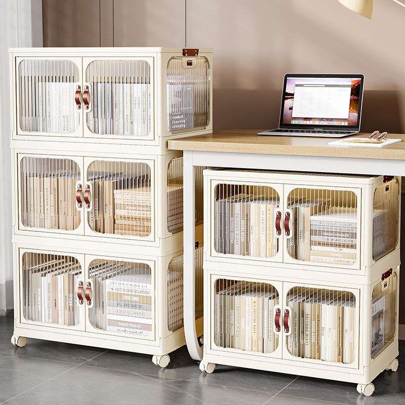 免安装收纳柜储物柜多层塑料折叠收纳柜55面宽客厅卧室收纳柜子