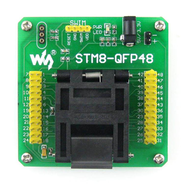 微雪 STM8专用编程座 烧写座 QFP48 0.5mm引脚间距 原装座子