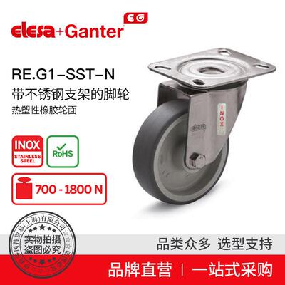 Elesa Ganter伊莉莎冈特 RE.G1-SST-N带不锈钢支架的脚轮