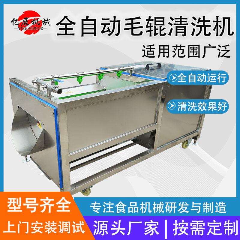 商用花生紫薯去泥毛辊清洗机多功能茄子辣椒毛辊清洗设备