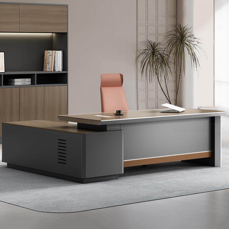 新款老板桌办公桌柜组合简约现代总裁桌总经理办公室办公家具桌子