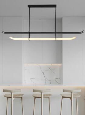 北欧创意个性设计师软装轻奢长条极简艺术餐厅吧台装饰led吊灯