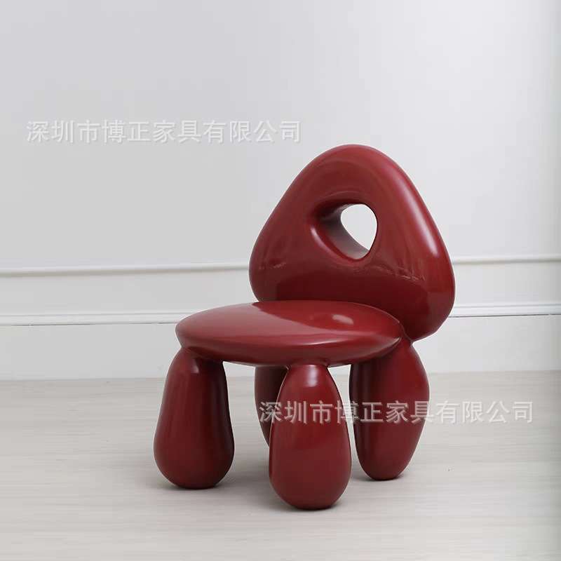 现代简约异形玻璃钢休闲椅艺术设计别墅样板房客厅贝辛儿童靠背椅