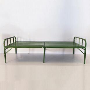 民政物资储备龙骨两折床洪涝地震应急救灾床野外露营铁条折叠床