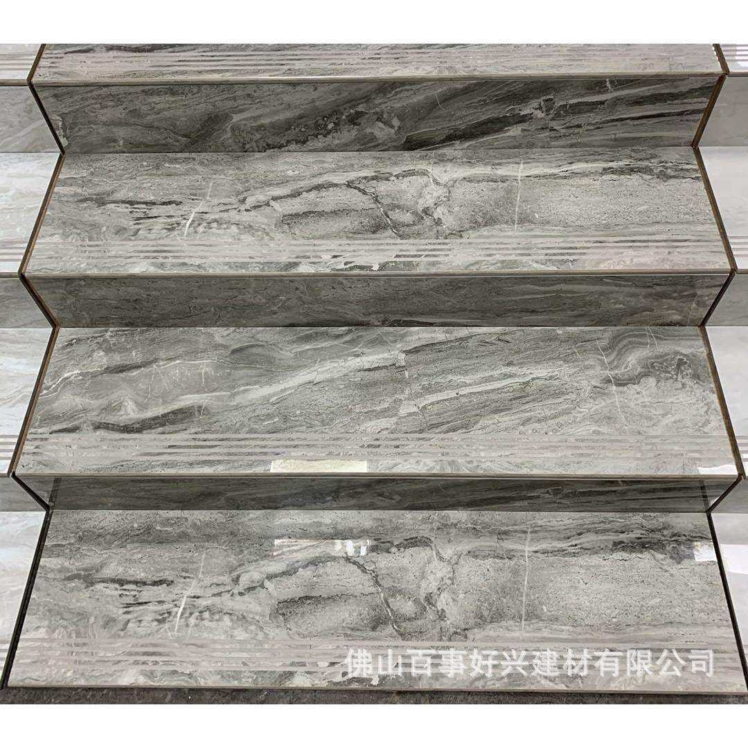 通体大理石拉槽式踏步瓷砖1.2米佛山瓷砖一体式步级梯级台阶砖