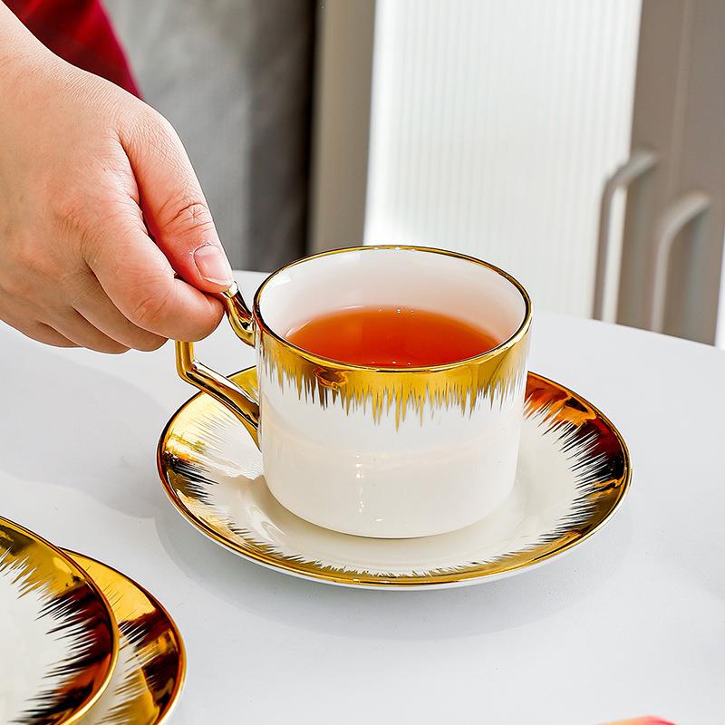 欧式陶瓷杯咖啡杯套装创意简约家用咖啡杯子下午茶花茶杯碟牛奶杯
