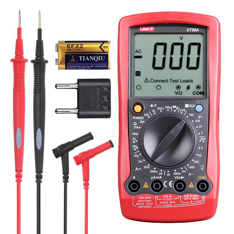 UT58A通用数字万用表显示计数20A交直流电流测量交直流电压1000V