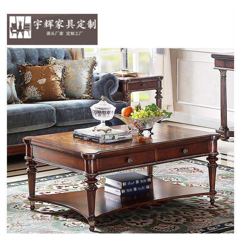 福溢家居意大利家具实木长茶几客厅沙发咖啡桌翡冷翠方几角几