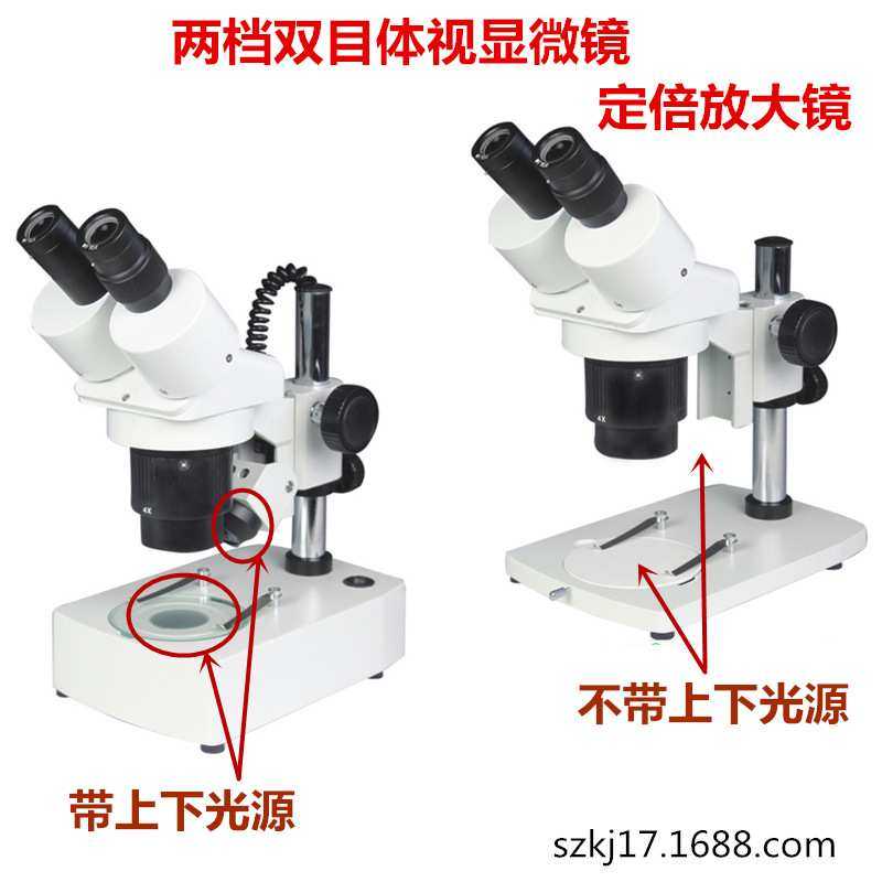 20/40X手机维修电路板焊接仪器带光源定倍立体双目体视显微成像