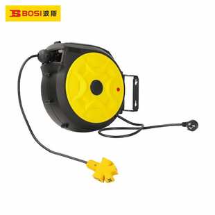 波斯工具2500W自动伸缩10A三芯线缆盘线长10m BS521206