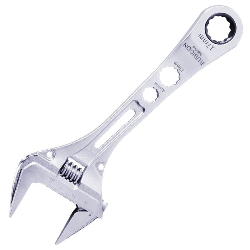 罗宾汉RBR-008超薄活动扳手开口光柄附棘轮扳手8英寸大开口38mm