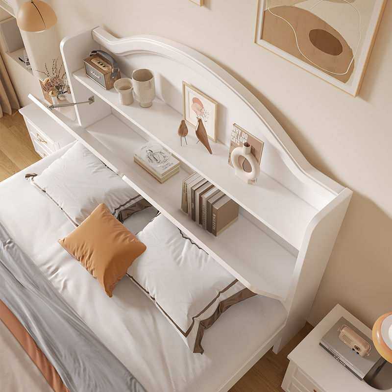 美式实木床1.5米现代简约双人床1.8x2米主卧家用民宿1.2m单人木床