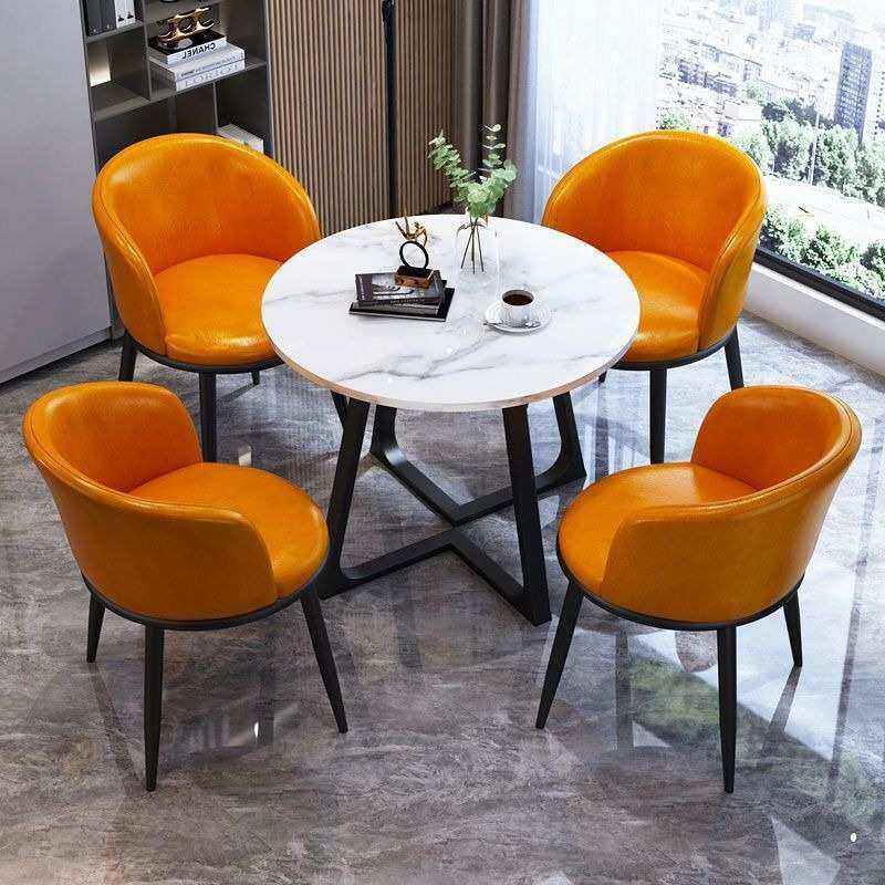 意式轻奢洽谈餐桌椅组合售楼处休闲接待家用小户型现代简约小圆桌