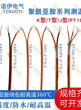 聚酰亚胺补偿导线多股绝缘热电偶测温线KAFY2*7*0.2 KK-K/T/J-24S