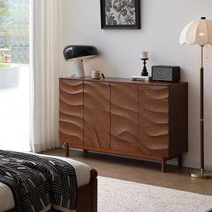 丹梵斯法式复中古风实木波浪餐边柜电视柜收纳储物柜一体客厅卧室