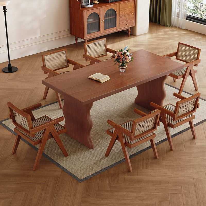 复古风白蜡木餐桌椅组合小户型家用中古风高档法式长方形实木餐桌,3C数码配件,USB灯,淘宝优惠券,粉丝福利购,淘宝优惠卷