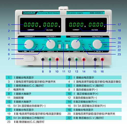 ZHAOXIN兆信KMD-3202D-II32V2A多通道直流可调电源支持串并联功能