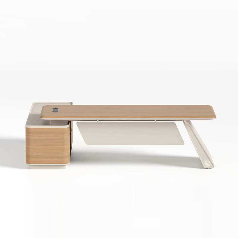 现代高档办公桌老板桌原木色系主管总经理办公室全套家具桌椅组合