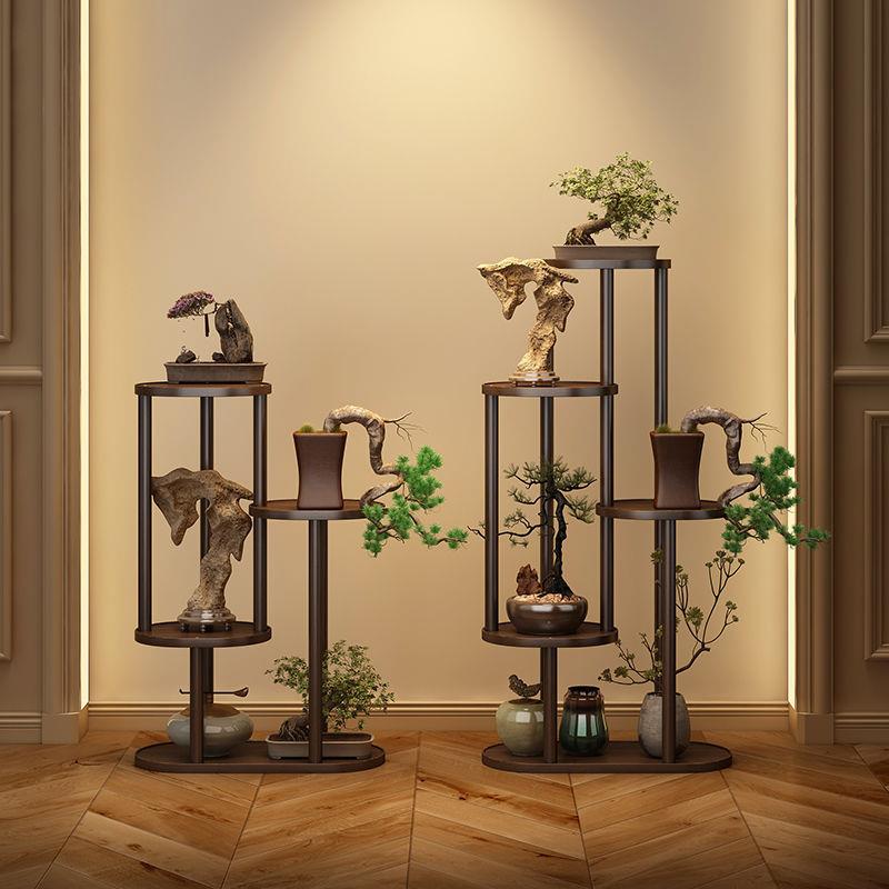 实木花架客厅落地置物架阳台新款盆景托架多层花架子玄关室内家用