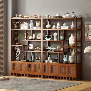 博古架摆件办公室茶室博物架多宝阁置物架客厅古董隔断中式展示柜