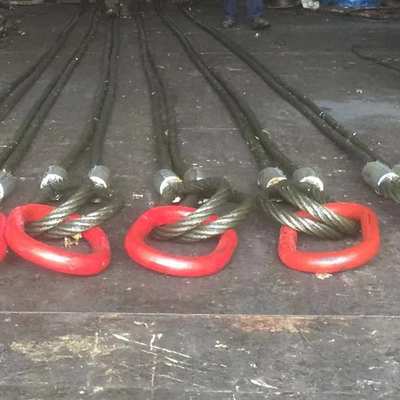 铝套组合吊索四腿40T压制吊索吊集装箱吊索字母环一环两腿 钢丝绳