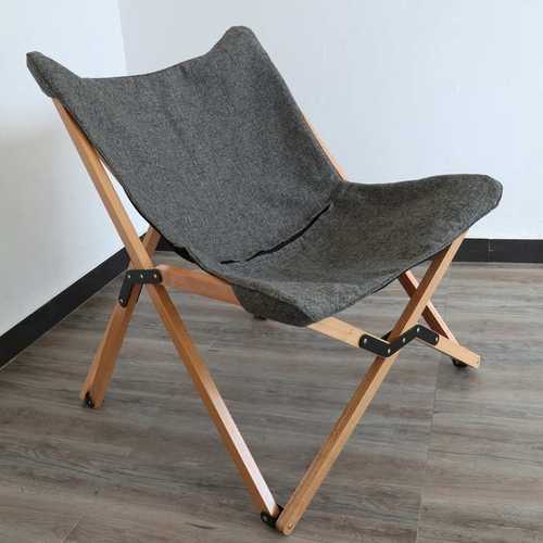 厂家直销 折叠实木蝴蝶椅 懒人布艺午休椅户外躺椅简约实尚靠背椅