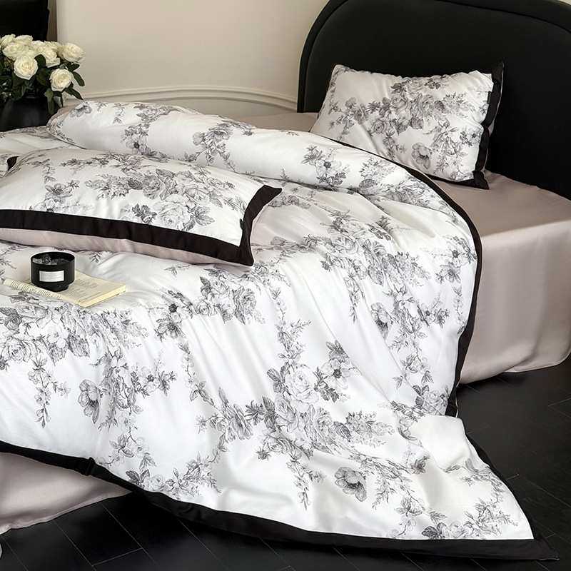 美式夏季凉感冰丝兰精LF级60支天丝莱赛尔四件套复古风床单被罩