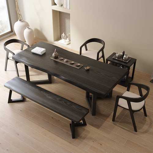 原木大板实木茶桌椅组合现代新中式功夫禅意茶台家用简约泡茶桌子