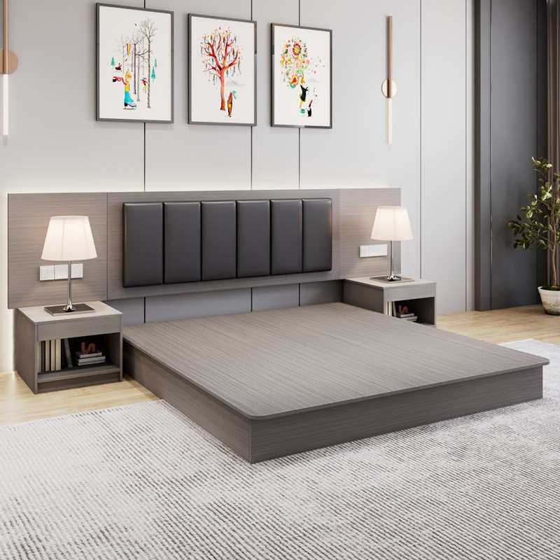 酒店家具标间单间全套客房公寓民宿单双人床箱宾馆专用床简约现代