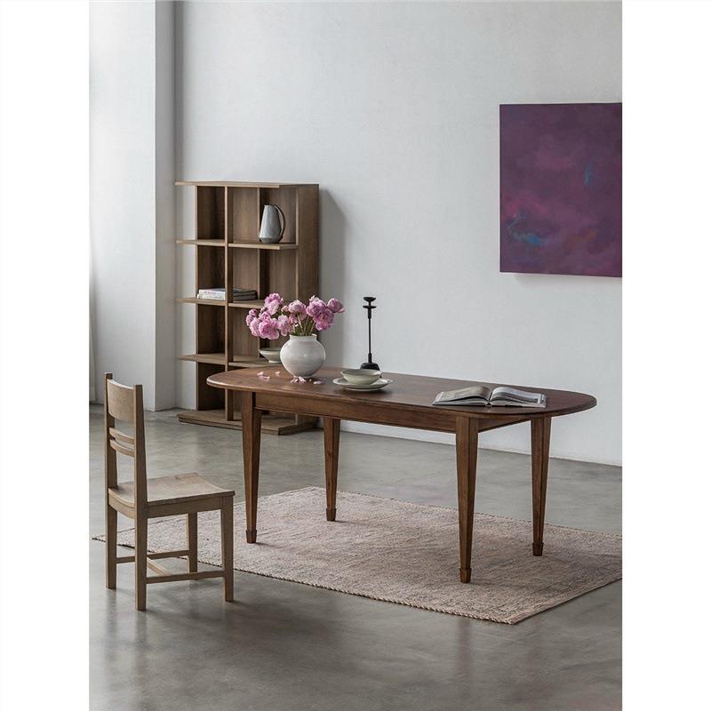 利物因和歌中古做旧香樟木1.9m椭圆桌复古实木书桌家用餐桌饭桌