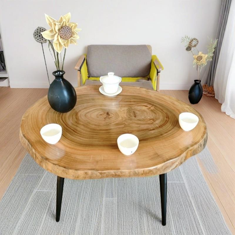 香樟木小茶桌实木年轮小桌客厅茶几休闲民宿茶几办公室茶台