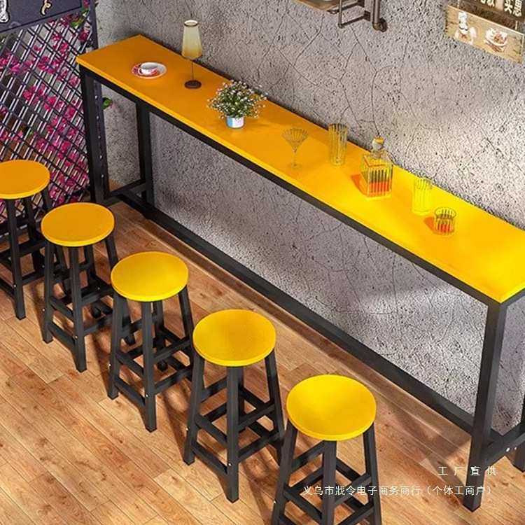 靠墙吧台桌长条桌子靠墙窄桌子长条桌靠墙窄桌子长条桌窄桌椅组合