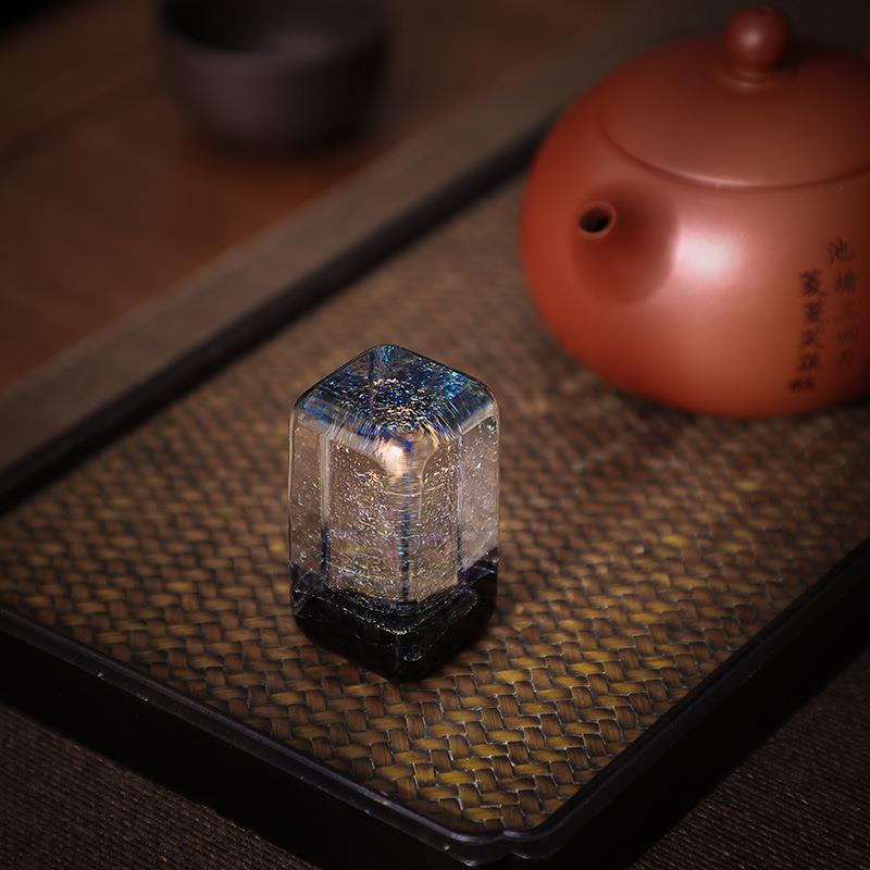 斑斓星空盖置耐热玻璃高端盖碗茶具配件茶室家用摆件盖托