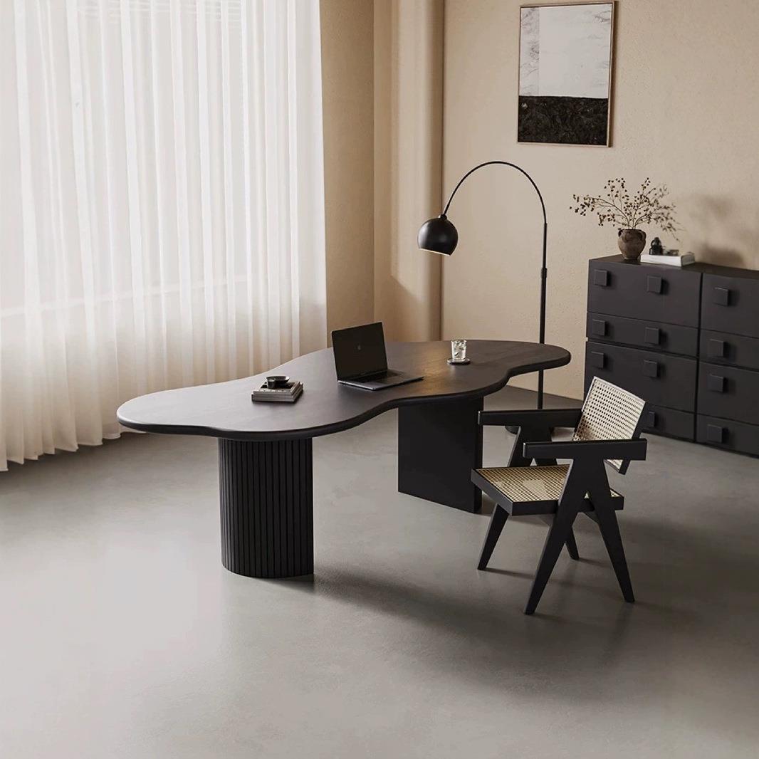北欧意式实木异形书桌家用客厅设计创意现代简约工作台办公电脑桌