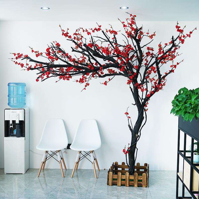仿真梅花树新年商场酒店客厅装饰造景异型树干大型仿真室内树假树