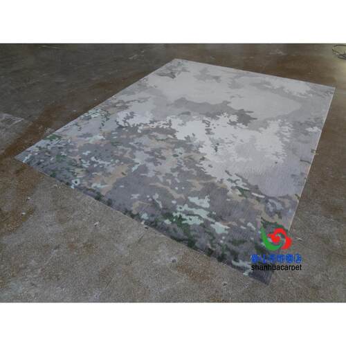 新中式抽象水墨画样板房手工羊毛客厅茶几地毯书房卧室大厅接待室