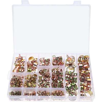 跨境 260PCS 盒装 12种尺寸 镀彩锌弹簧卡箍喉箍软管夹6-25mm