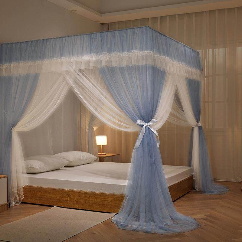 公主风双层花边宫廷蚊帐家用1米8床落地文帐a类防尘三开门防纹帐,3C数码配件,USB灯,淘宝优惠券,粉丝福利购,淘宝优惠卷