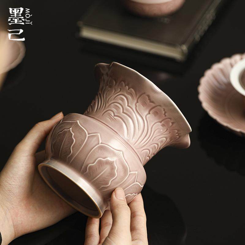 墨己 紫红汝釉仰莲瓣花艺建水茶道配件仿古花瓶水盂茶席废水缸,电子元器件市场,其它元器件,淘宝优惠券,粉丝福利购,淘宝优惠卷
