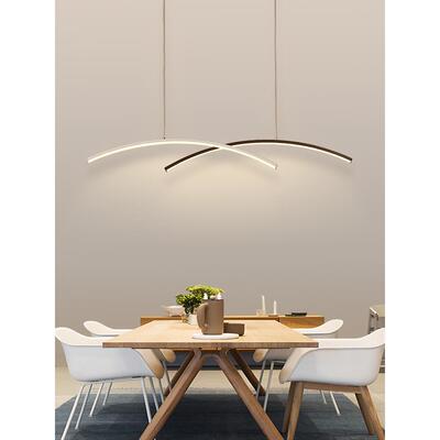 餐厅灯吊灯led简约现代北欧创意艺术个性吧台设计师极简长条灯具