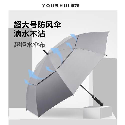 双层防风自动雨伞j加大加厚加固男士长柄双人三人大号超大暴雨专